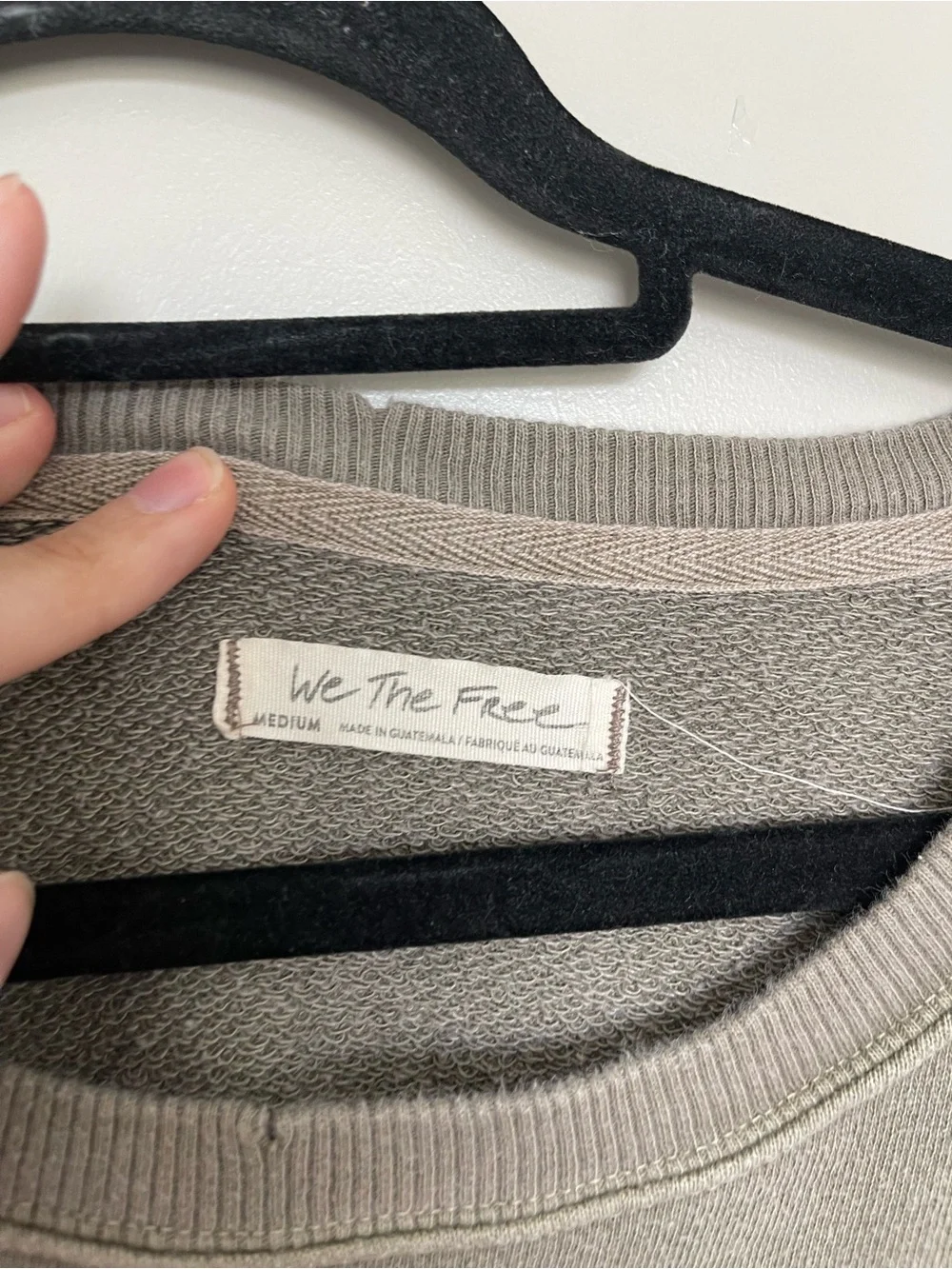 Free People Distressed Olive Crewneck Pullover